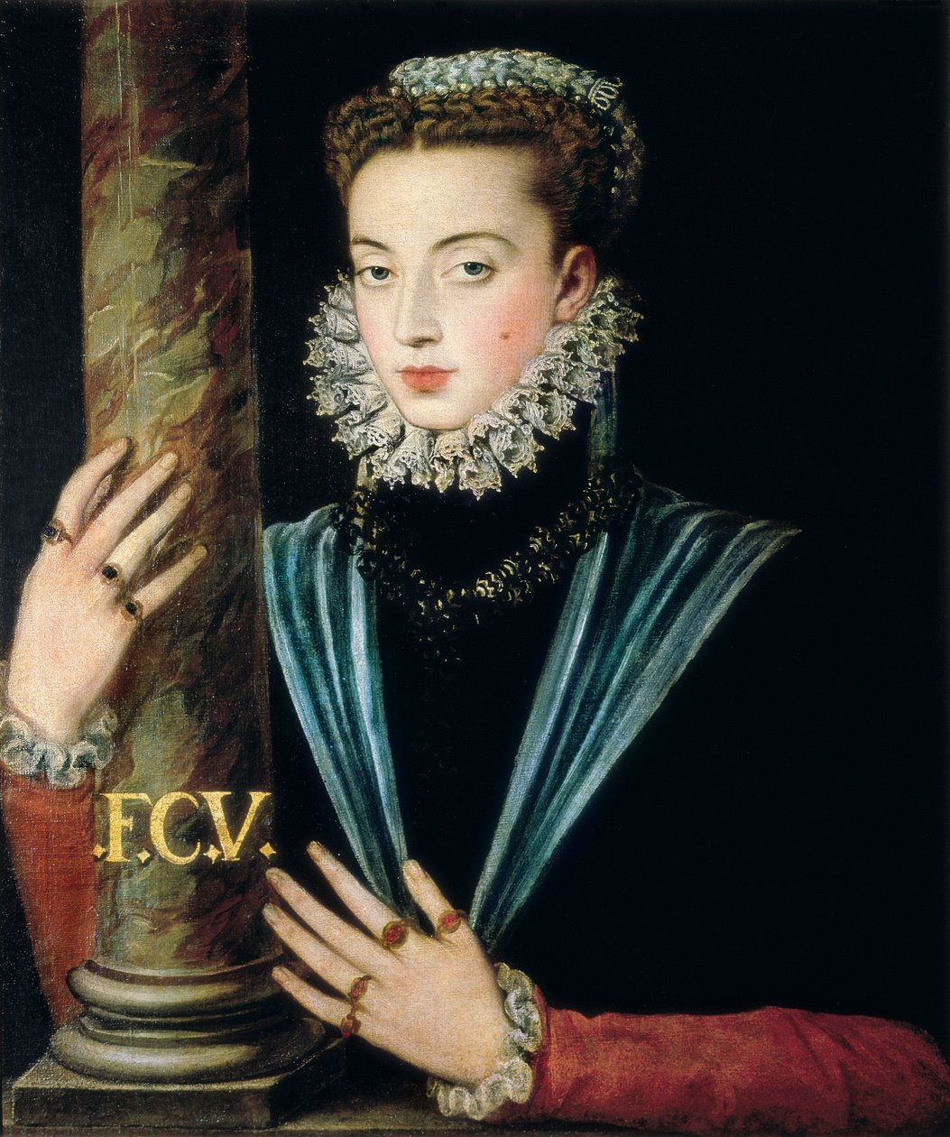 Porträtt av Jeanne av Spanien (Juana de Austria av Alonso Sánchez Coello