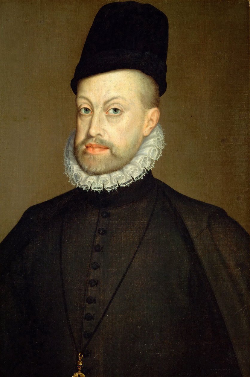 Porträtt av Filip II 1527-1598, kung av Spanien och Portugal, 1568 av Alonso Sánchez Coello