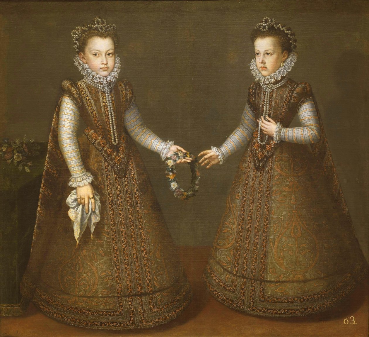 Spädbarnen Isabel Clara Eugenia och Catalina Micaela av Alonso Sánchez Coello