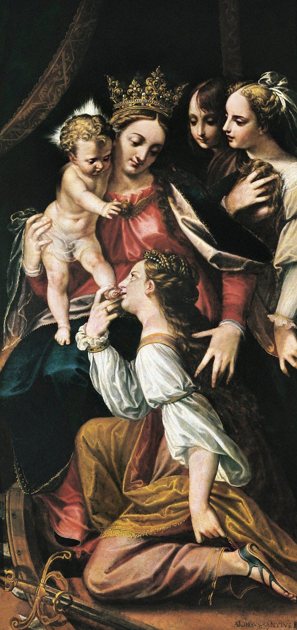 Saint Catherines mystiska äktenskap av Alonso Sánchez Coello