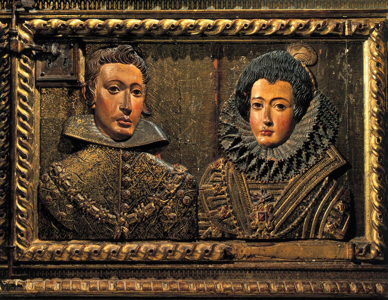 Porträtt av Filip II, relief av Alonso de Mena