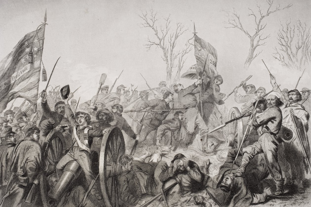 Erövring av den konfedererade flaggan i slaget vid Murfreesboro 1862 av Alonzo Chappel