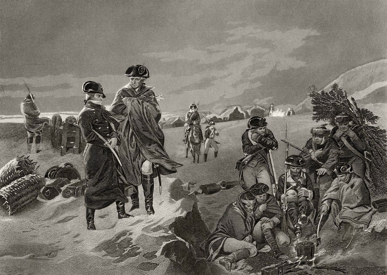 George Washington och La Fayette på Valley Forge, från "Life and Times of Washington", volym I, publicerad 1857 av Alonzo Chappel