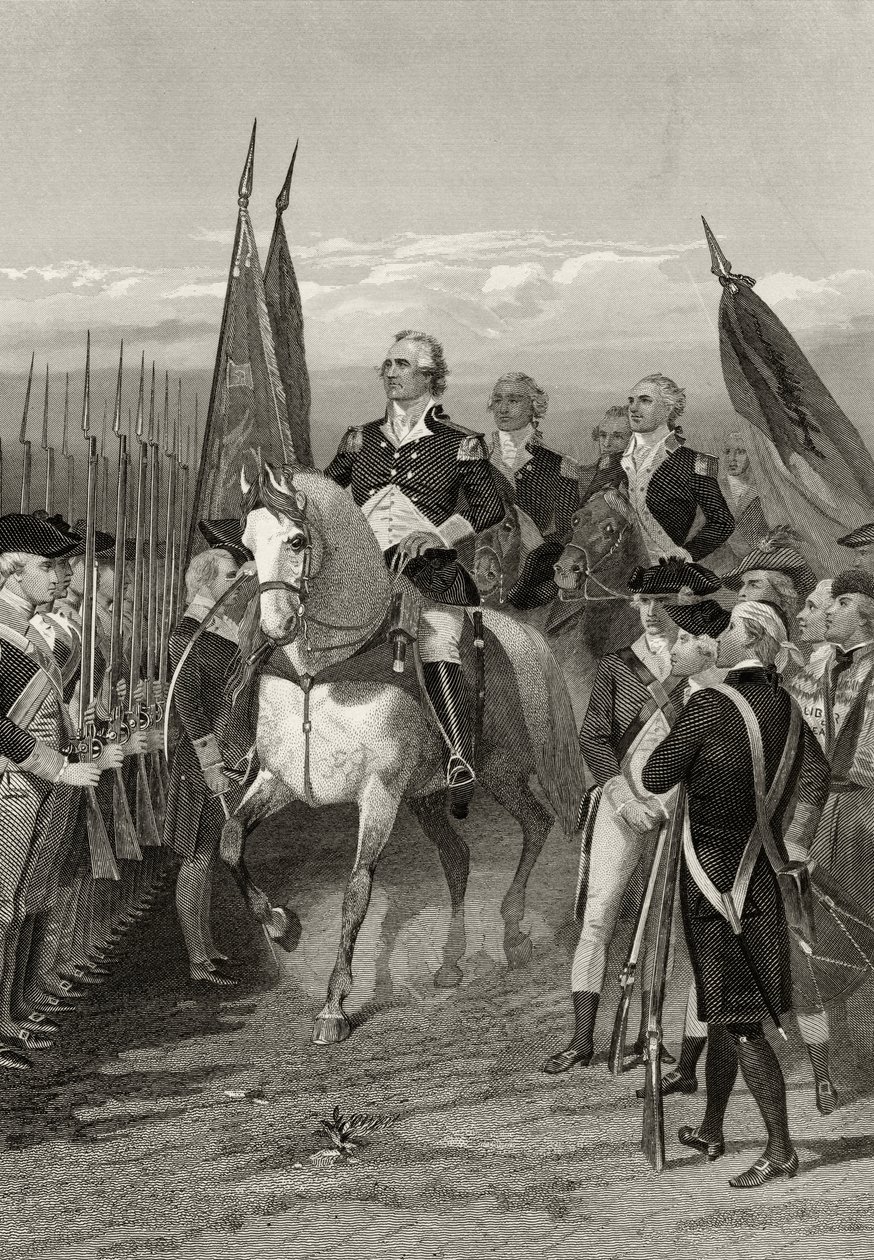George Washington tog kommandot över armén, 1775, från "Life and Times of Washington", volym I, publicerad 1857 av Alonzo Chappel