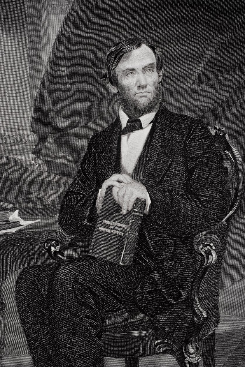 Porträtt av Abraham Lincoln (1809-65) (detalj av 254645) av Alonzo Chappel