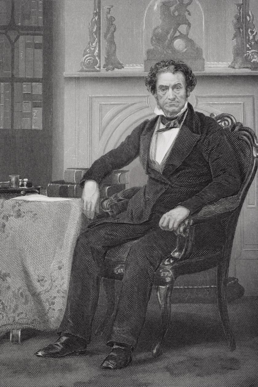 Porträtt av Rufus Choate (1799-1859) (litho) av Alonzo Chappel