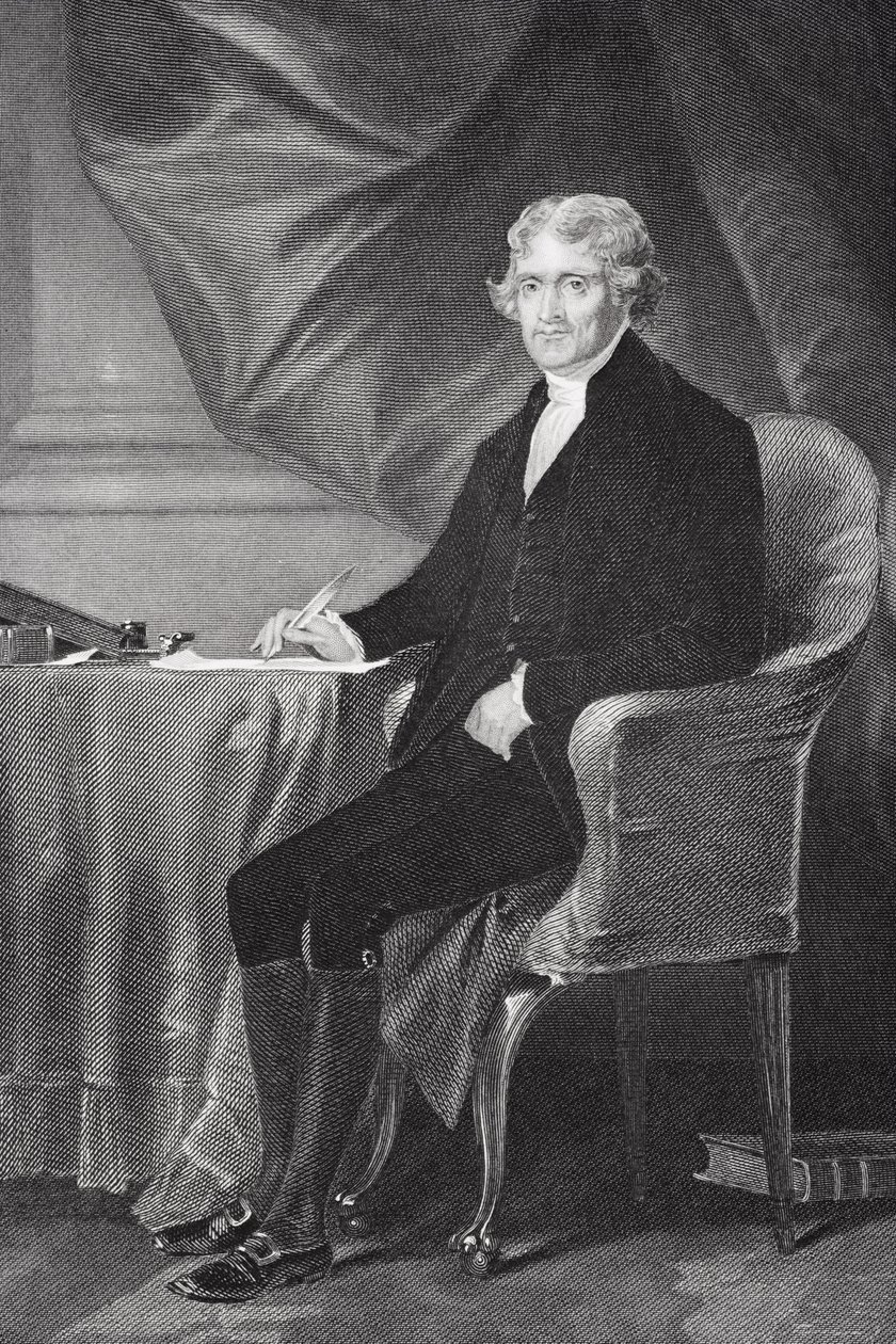 Porträtt av Thomas Jefferson (1743-1826) (se 254738 för detaljer) av Alonzo Chappel