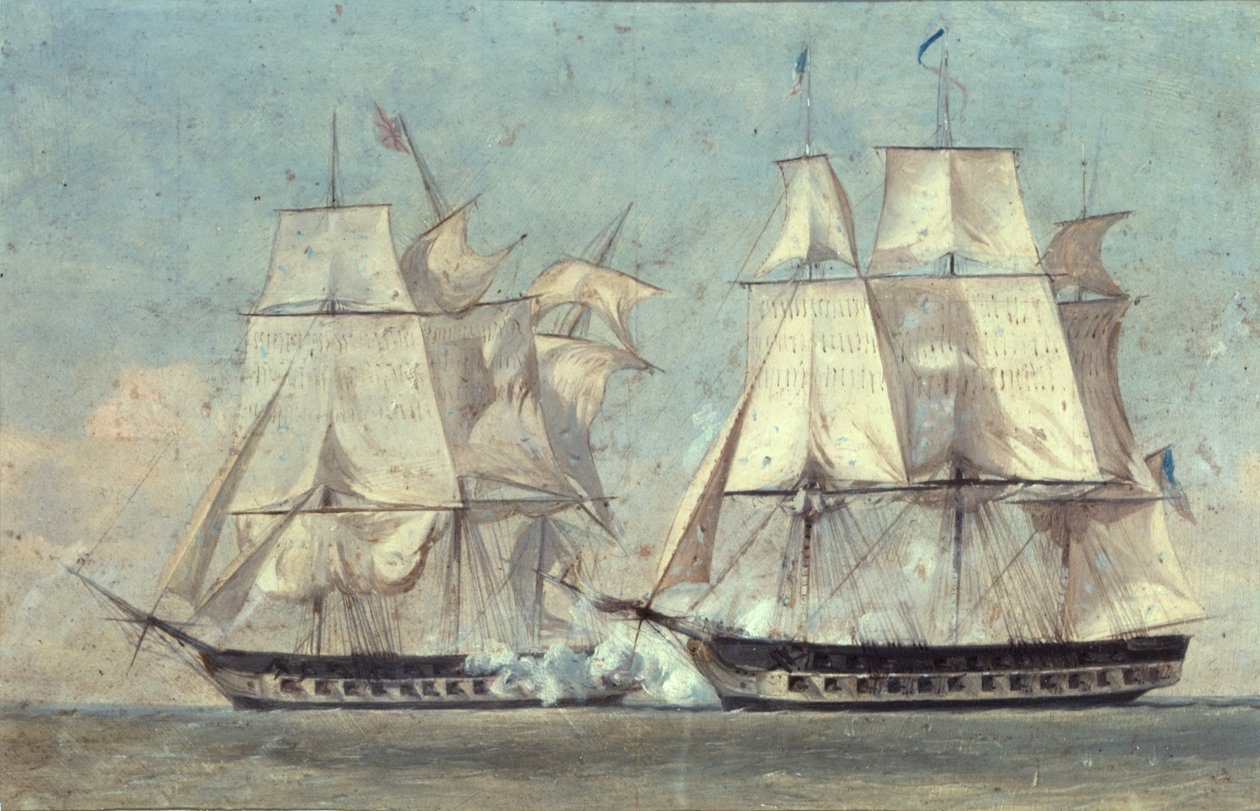 Slaget mellan USA och Makedonien, 25 oktober 1812, 1859 av Alonzo Chappel