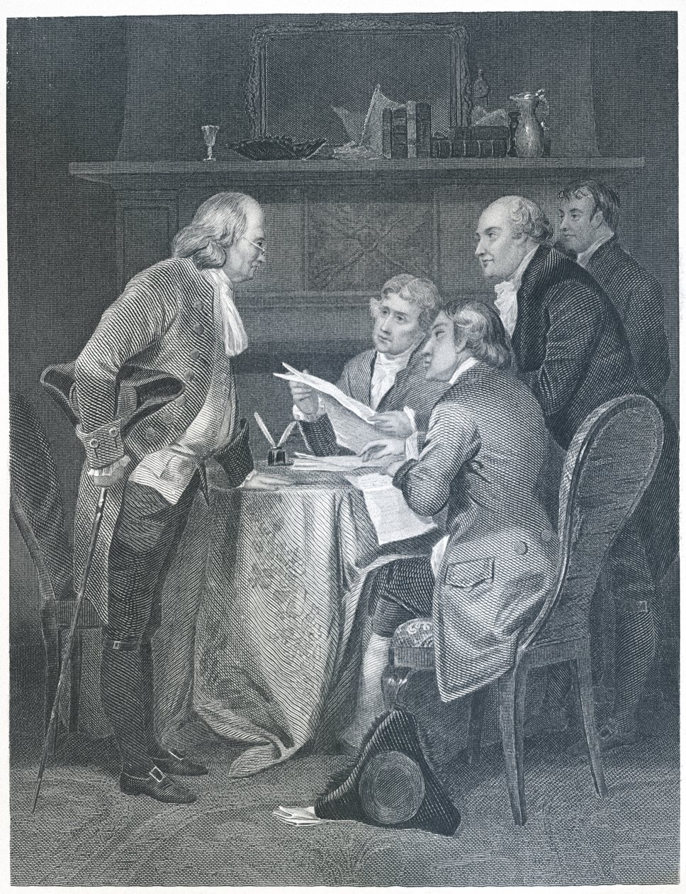 Utarbetande av självständighetsförklaringen 1776, 1859 av Alonzo Chappel