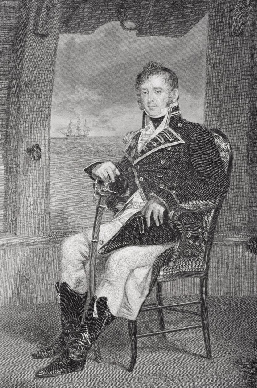 Porträtt av James Lawrence (1781-1813) (litho) av Alonzo Chappel