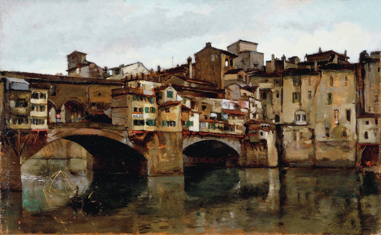 Ponte Vecchio i Florens av Alphons Hollaender