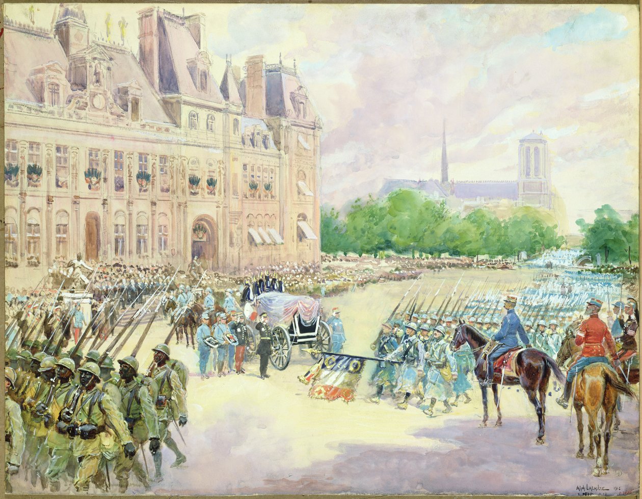 General Joseph Gallienis (1849-1916) begravning 1916 av Alphonse Lalauze