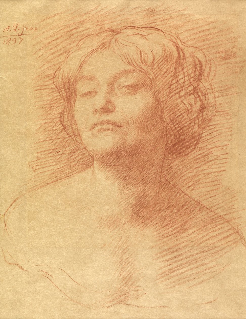 Alice Knewstub, 1897 (krita på papper) av Alphonse Legros
