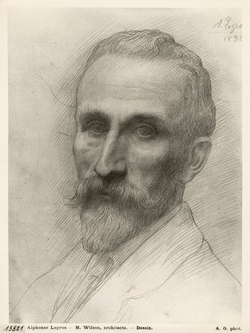 Mr Wilson, arkitekt, 1898 (silverspets på kartong) av Alphonse Legros