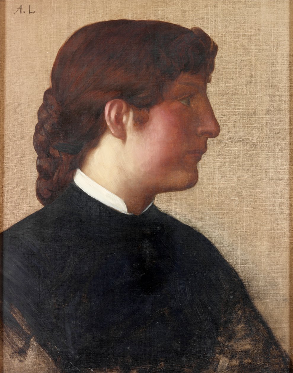 Porträtt av en dam, ca 1879 av Alphonse Legros