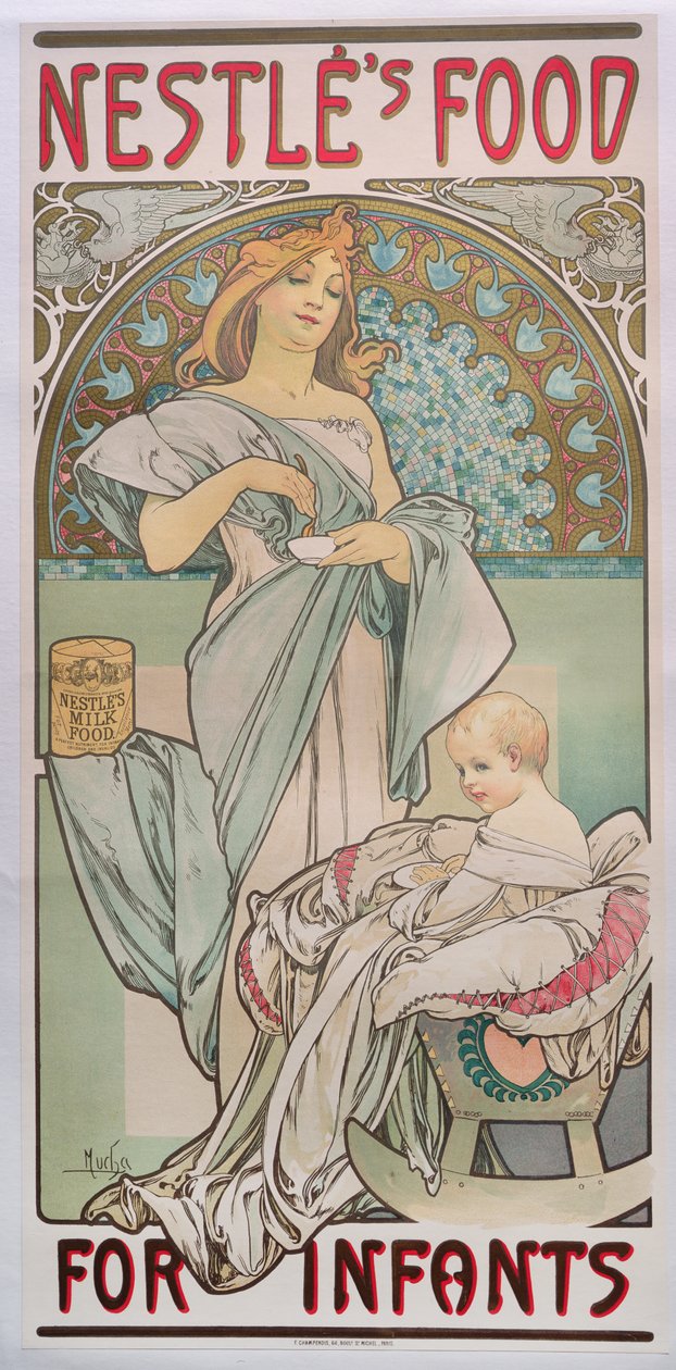 Nestles mat för spädbarn, 1897 av Alphonse Mucha
