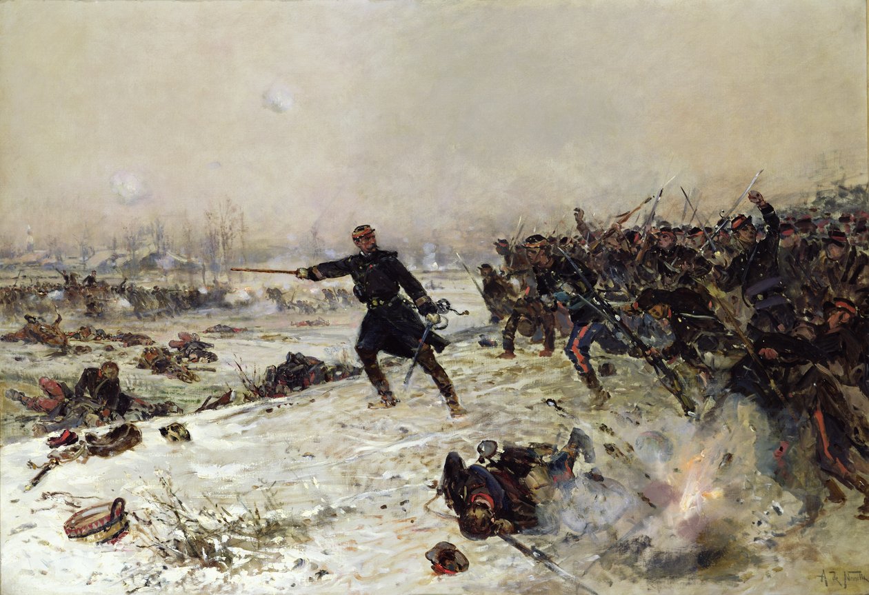 Avsnitt av kriget 1870, Slaget vid Chenebier, 16 januari 1871, 1882 av Alphonse Marie de Neuville