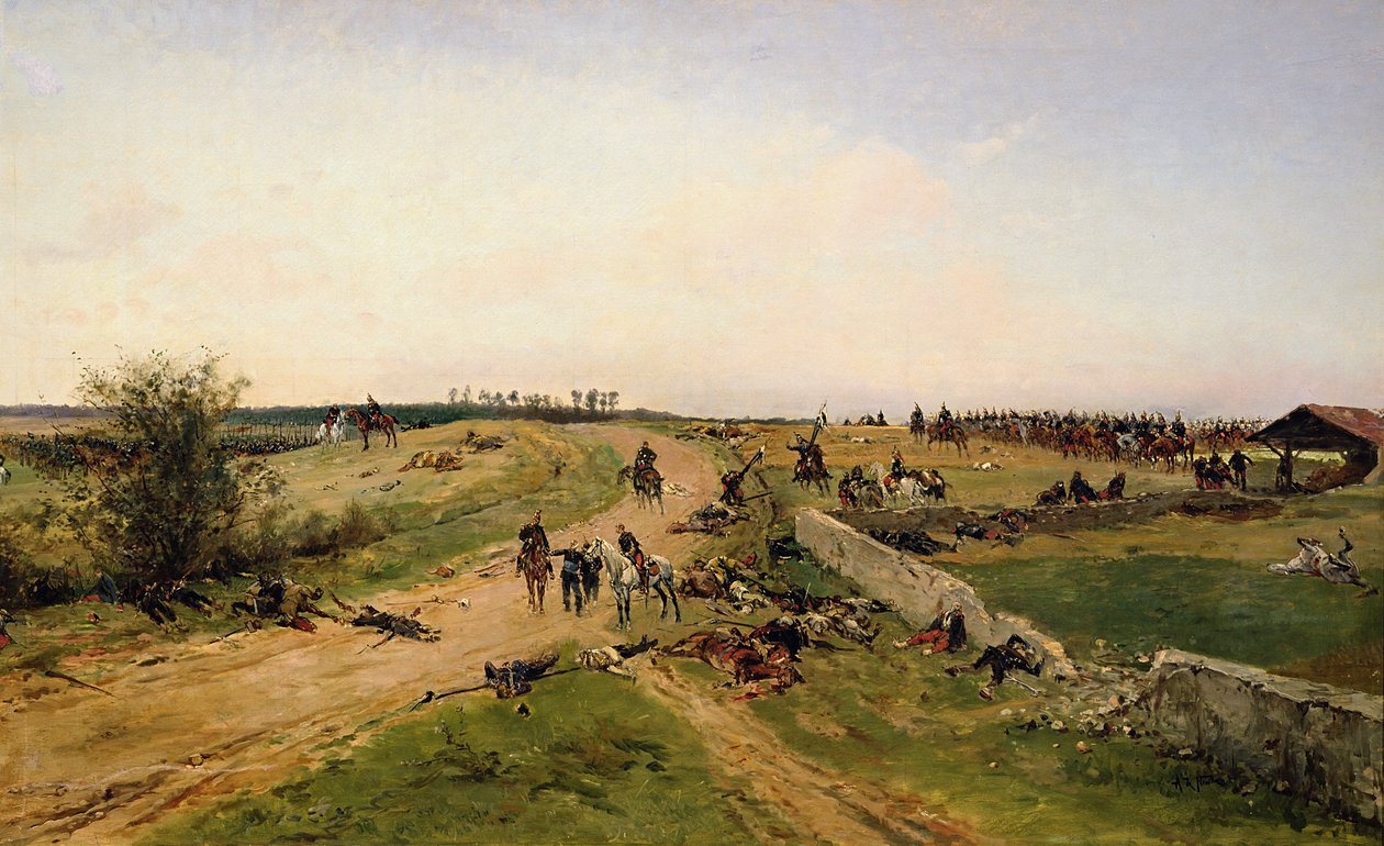 Scene fra den fransk-preussiske krig swed av Alphonse Marie de Neuville