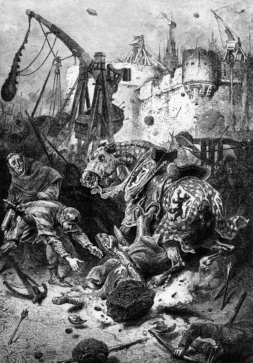 Simon de Montforts död vid belägringen av Toulouse, 25 juni 1218, 1883 av Alphonse Marie de Neuville