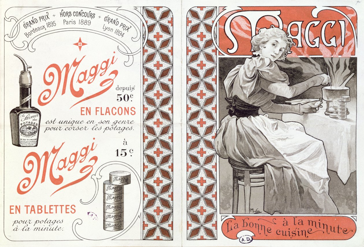 Annons för Maggi, sent 1800-tal av Alphonse Mucha