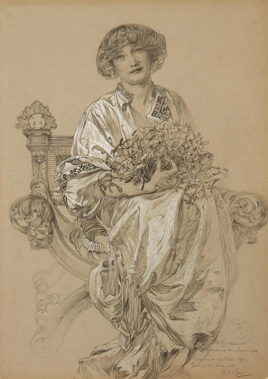 Bildnis der Madame Deschamps av Alphonse Mucha