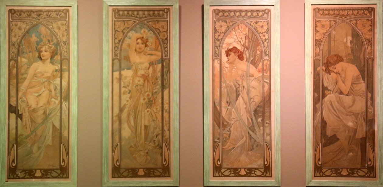 De fyra säsongerna eller delen av dagen av Alphonse Mucha