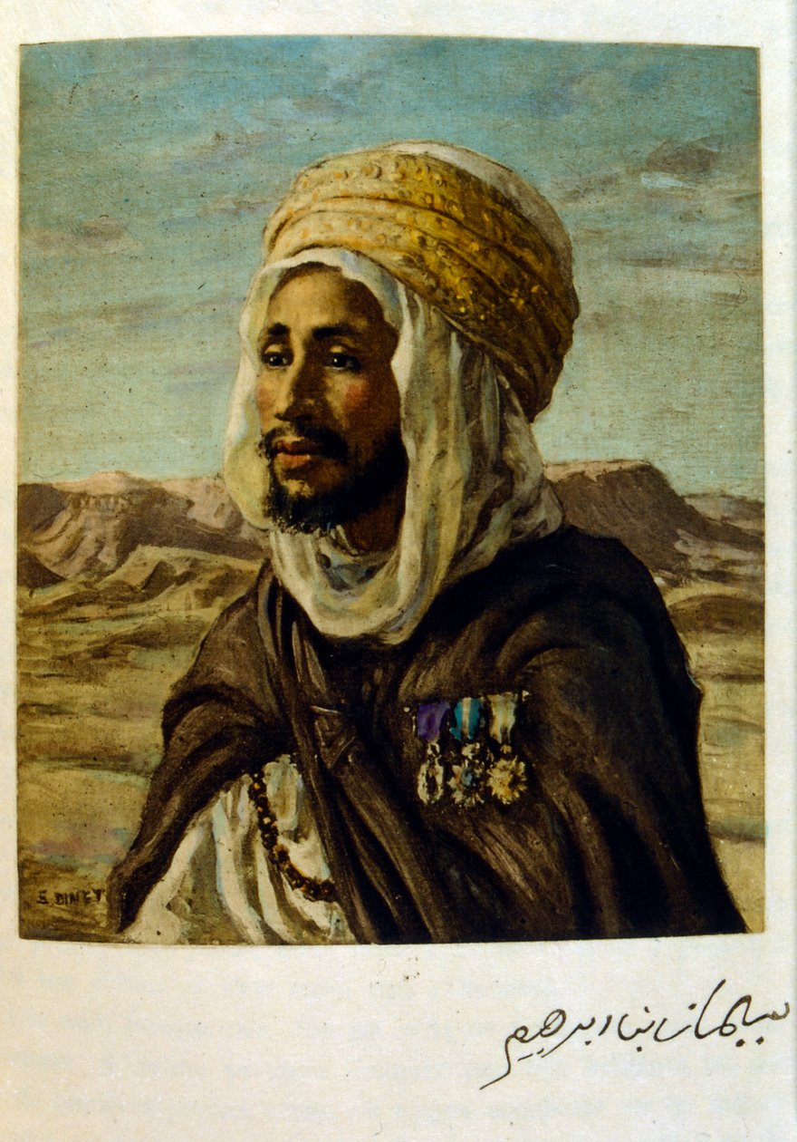 Illustration av Dinet från "Mirages" Scener av det arabiska livet. 1906. Mirages, Scénes De La Vie Arab illustrerades av Etienne Dinet med kommentarer av Silman Ben Ibrahim Bamer. Nasreddine Dinet föddes som Alphonse-Étienne Dinet; (1861-1929) var en frans av Alphonse Etienne Dinet