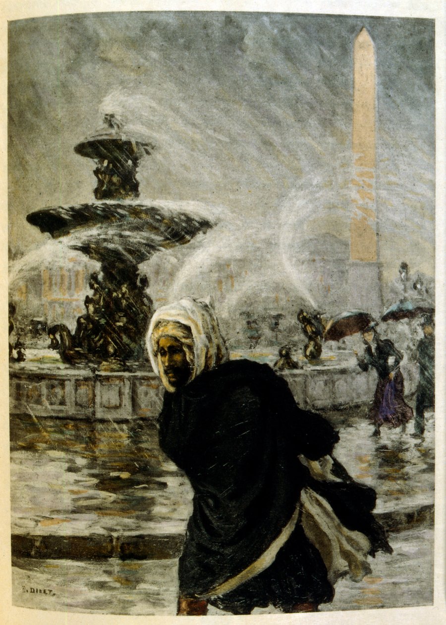 Illustration av Dinet från "Mirages" scener av arabiskt liv. 1906. Mirages, Scénes De La Vie Arab illustrerades av Etienne Dinet med kommentarer av Silman Ben Ibrahim Bamer. Nasreddine Dinet föddes som Alphonse-Étienne Dinet; (1861-1929) var en fransk orie av Alphonse Etienne Dinet