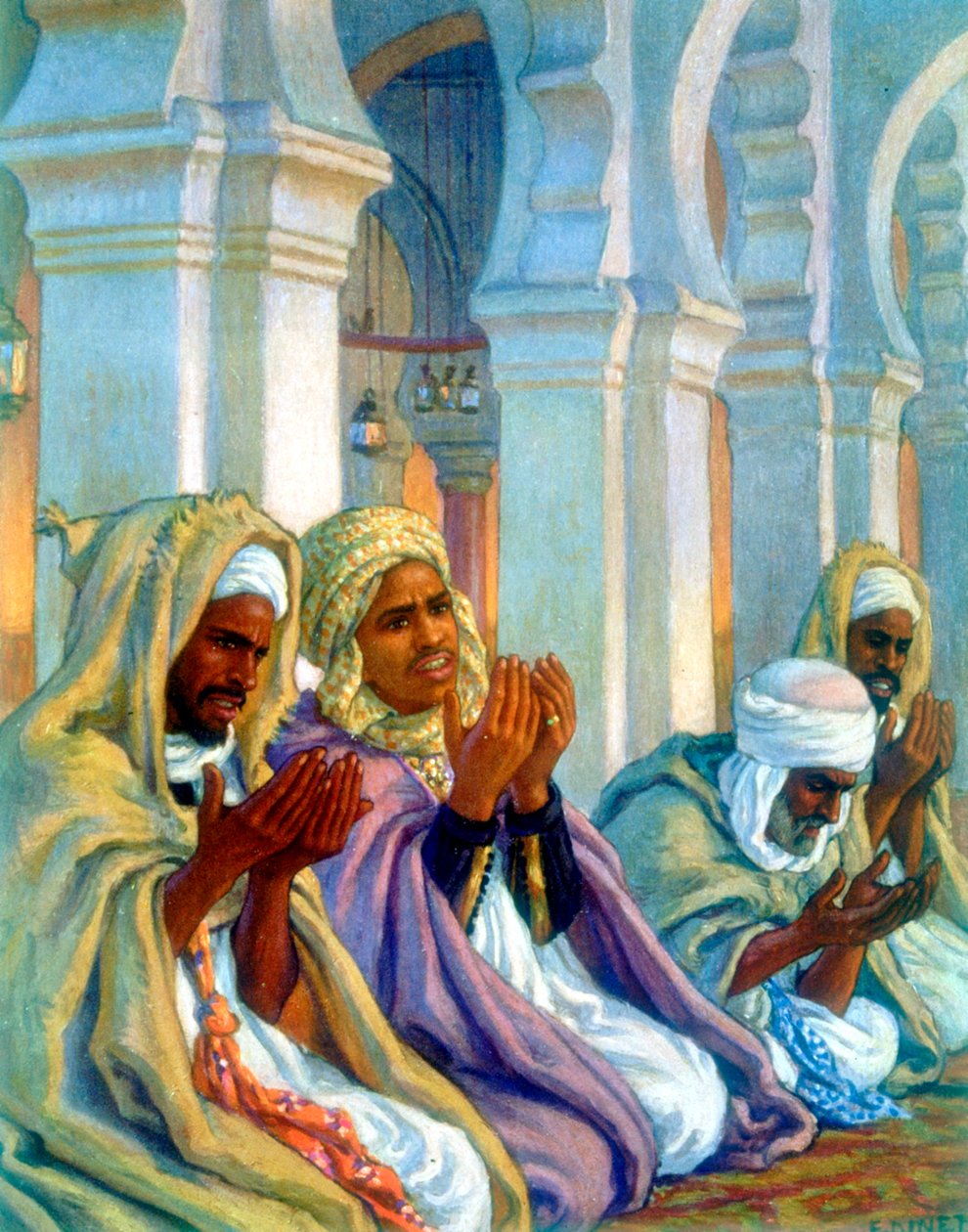 Linvocation La Priere Akallningsbön, 1918 av Alphonse Etienne Dinet
