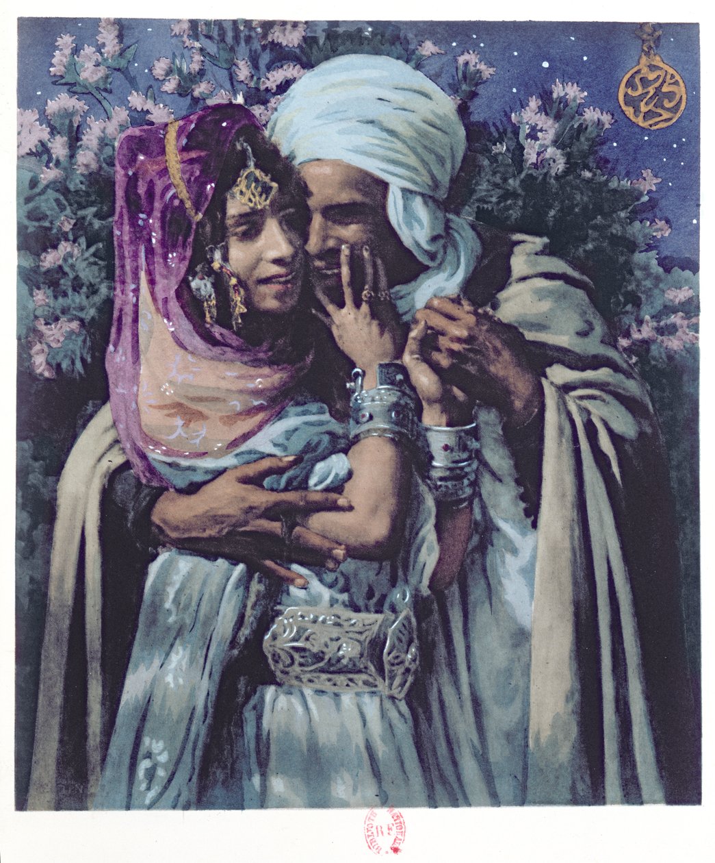Slave to Love (färg litho) av Alphonse Etienne Dinet