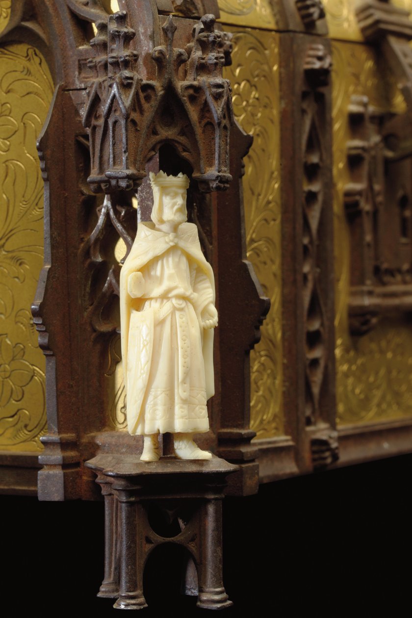 Detalj av en smyckeskrin från gotisk nypremiär, ca 1880 av Alphonse Gustave Giroux