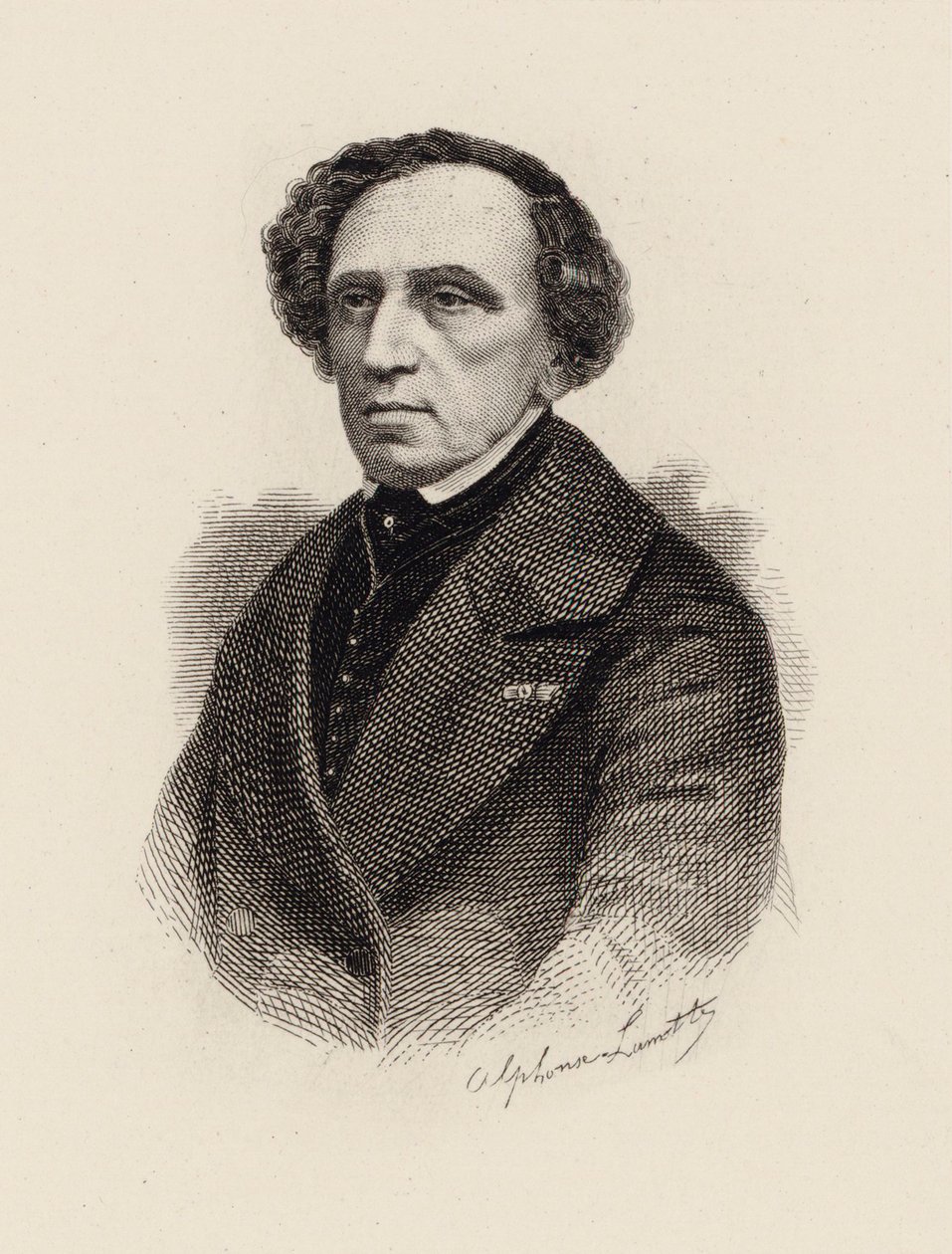 Porträtt av kompositören Giacomo Meyerbeer 1791-1864, 1875. av Alphonse Lamotte