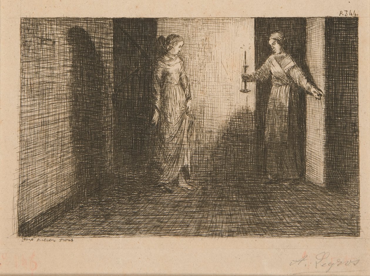 2 Illustrationer för Le Malheur d av Alphonse Legros
