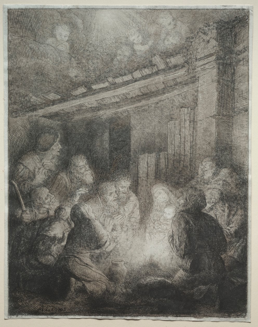 Tillbedjan av herdarna. av Alphonse Legros