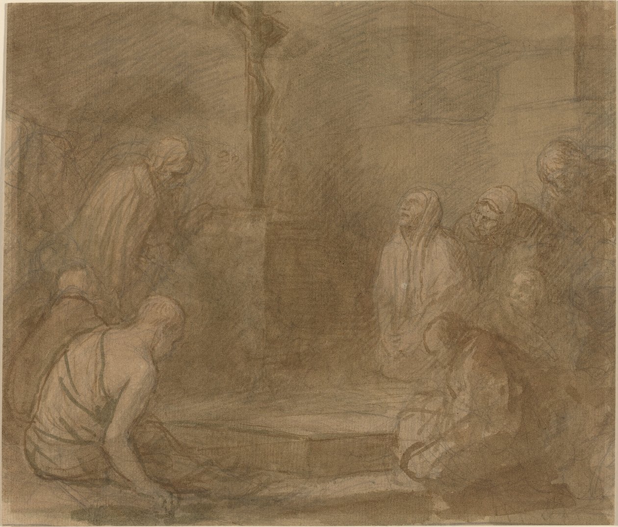 Vid korsets fot. av Alphonse Legros