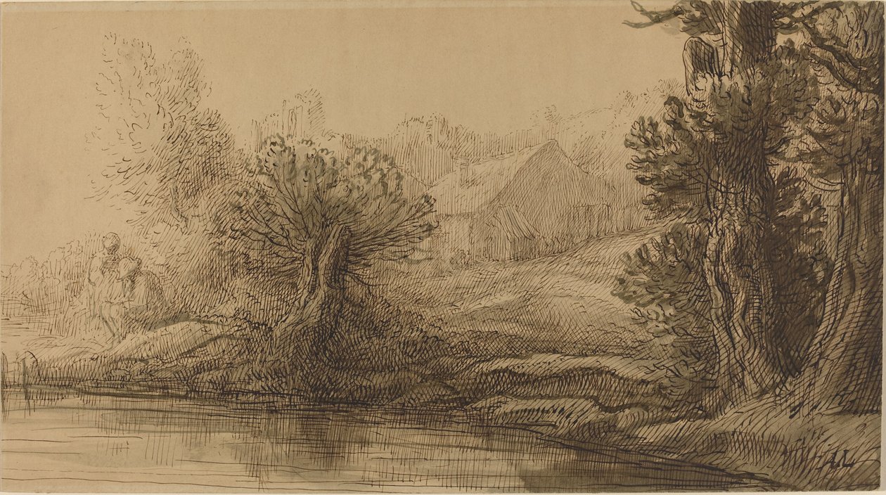Bank av en flod av Alphonse Legros