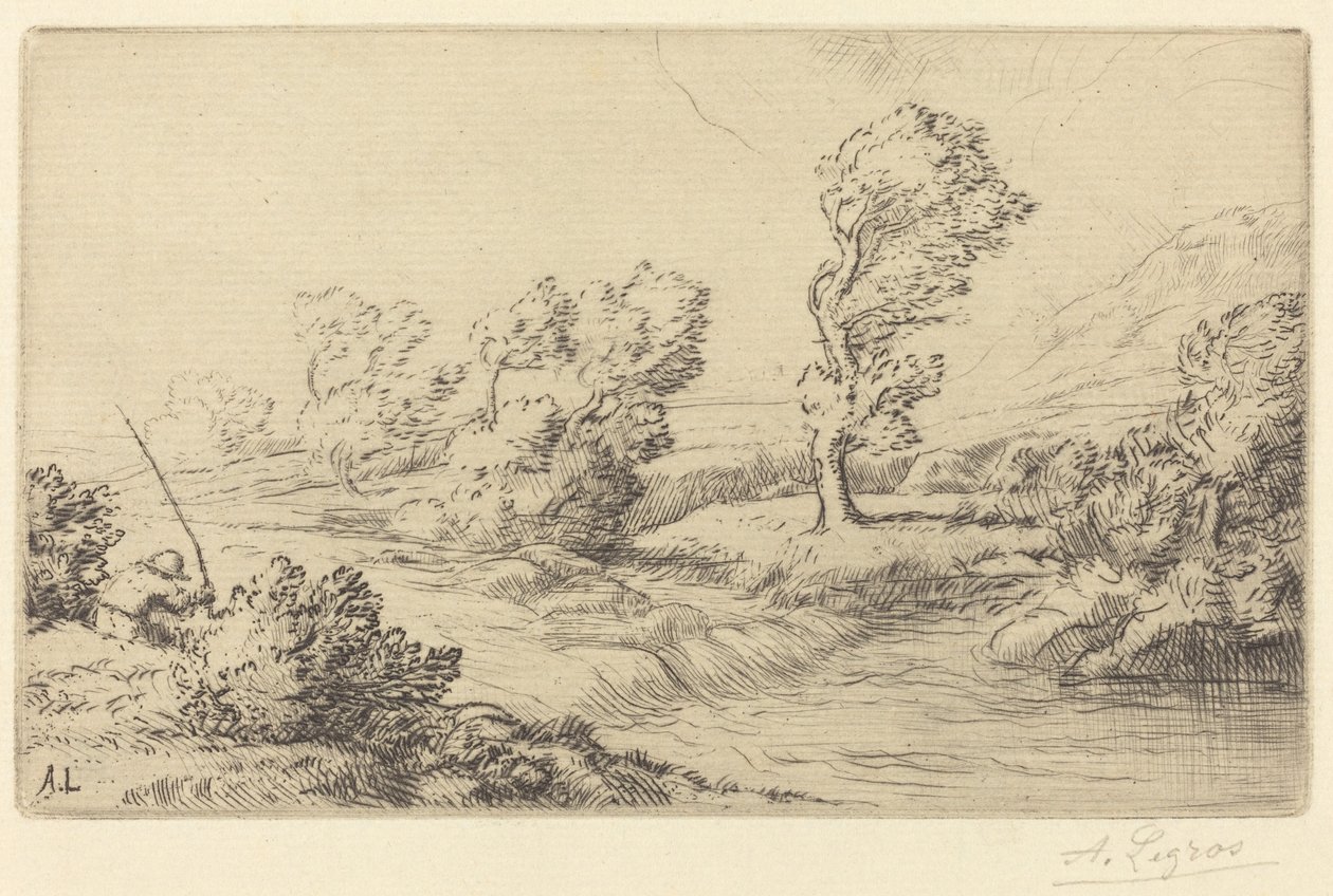 Banks of the Marne Edge of the Marne. av Alphonse Legros