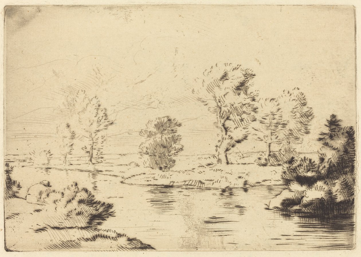 Banks of the Marne Edge of the Marne. av Alphonse Legros