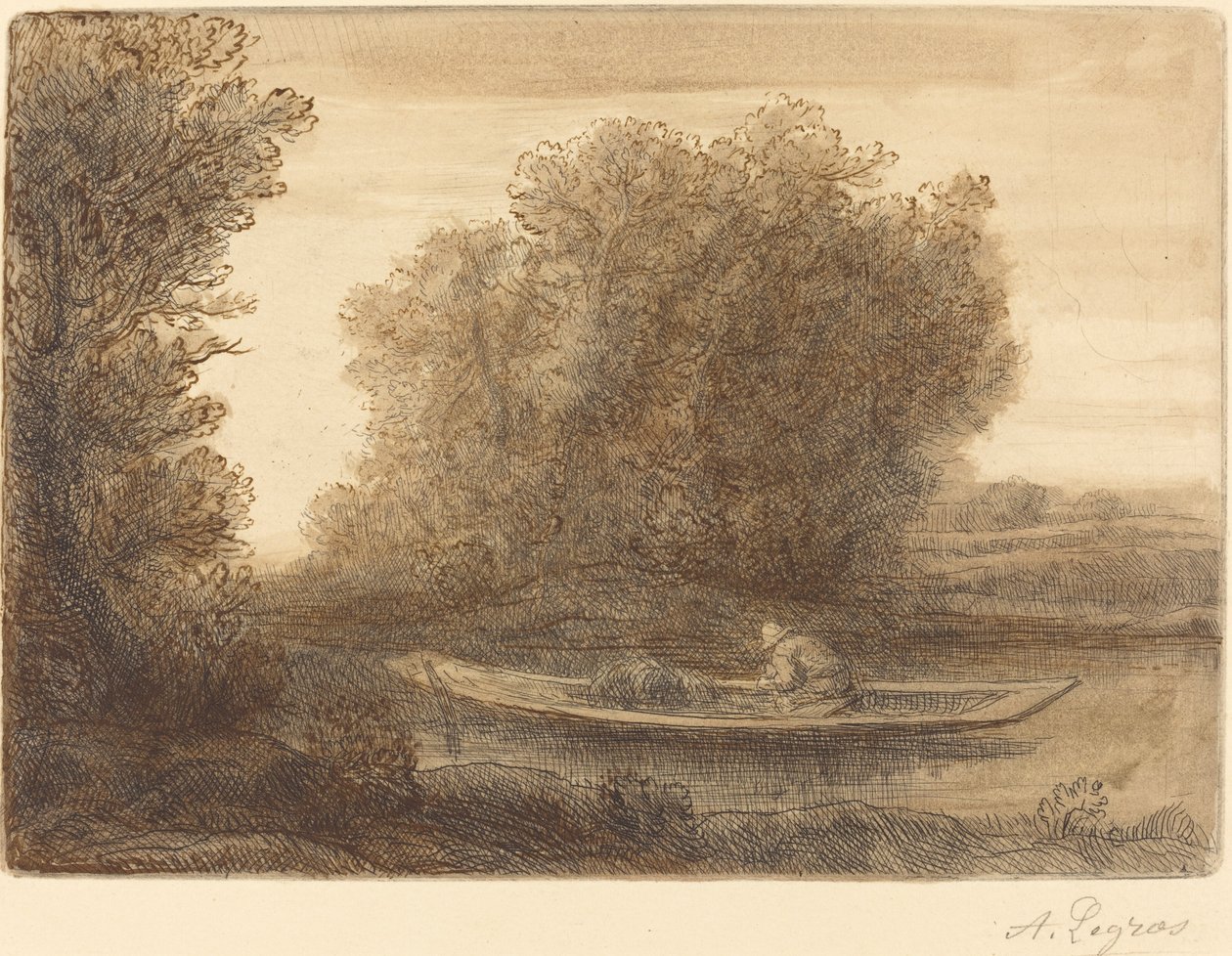 Böj i floden (Un coin de riviere) av Alphonse Legros