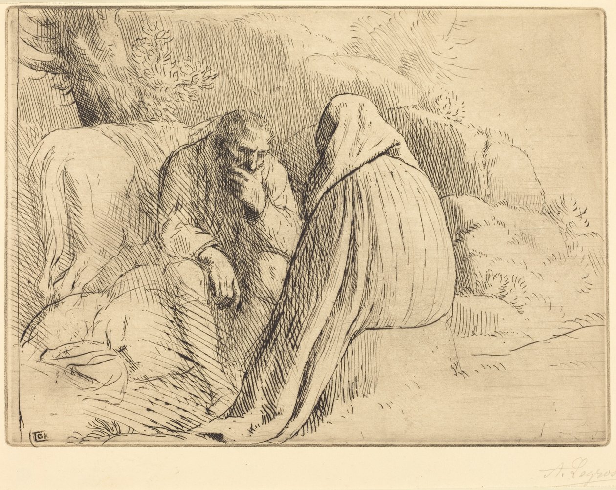 Bohemien Encampment (Bohemierläger) av Alphonse Legros