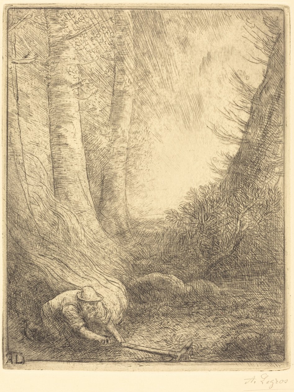 Burning the Grasses (Gräsbrännaren) av Alphonse Legros