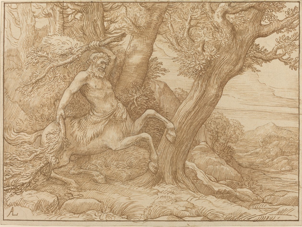 Kentaur med grenar av Alphonse Legros