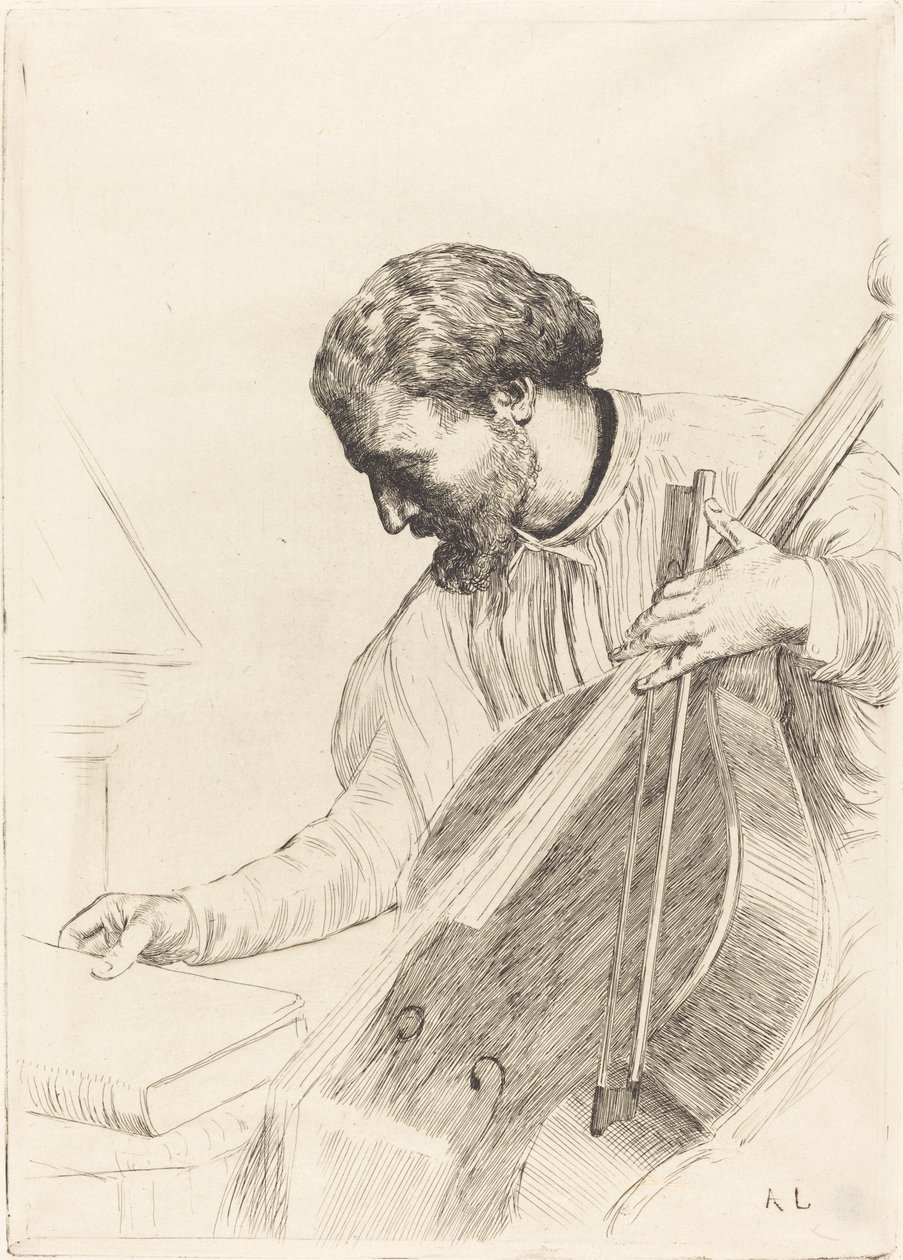 Kontrabasspelare Kontrabasspelaren. av Alphonse Legros