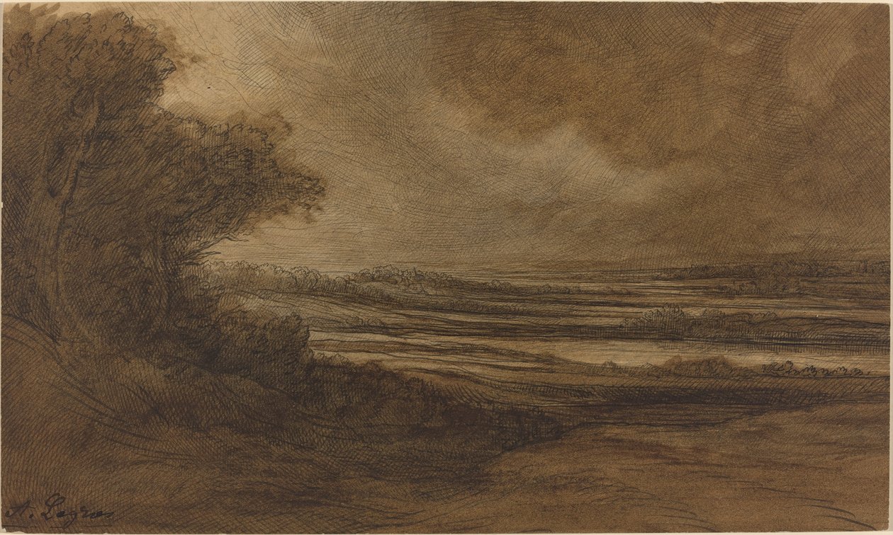 Landsbygden i Bourgogne [recto] av Alphonse Legros