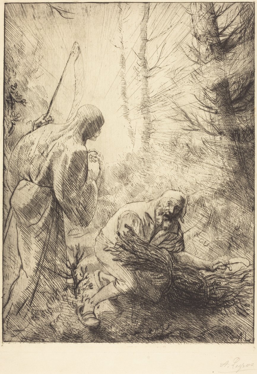 Döden och skogshuggaren, 2:a plåten (La mort et le bucheron) av Alphonse Legros