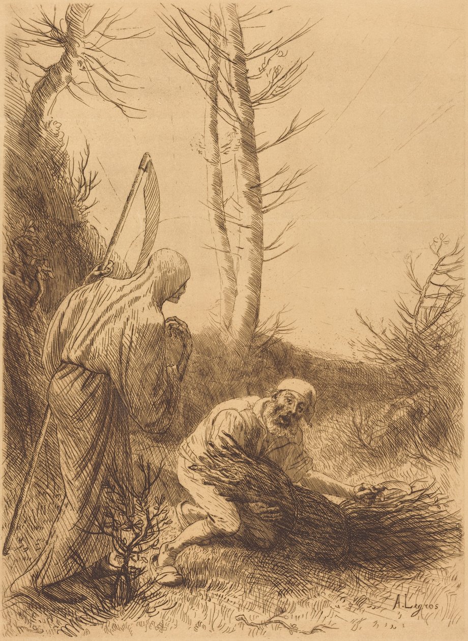 Döden och skogshuggaren, 2:a plåten (Le mort et le bucheron) av Alphonse Legros