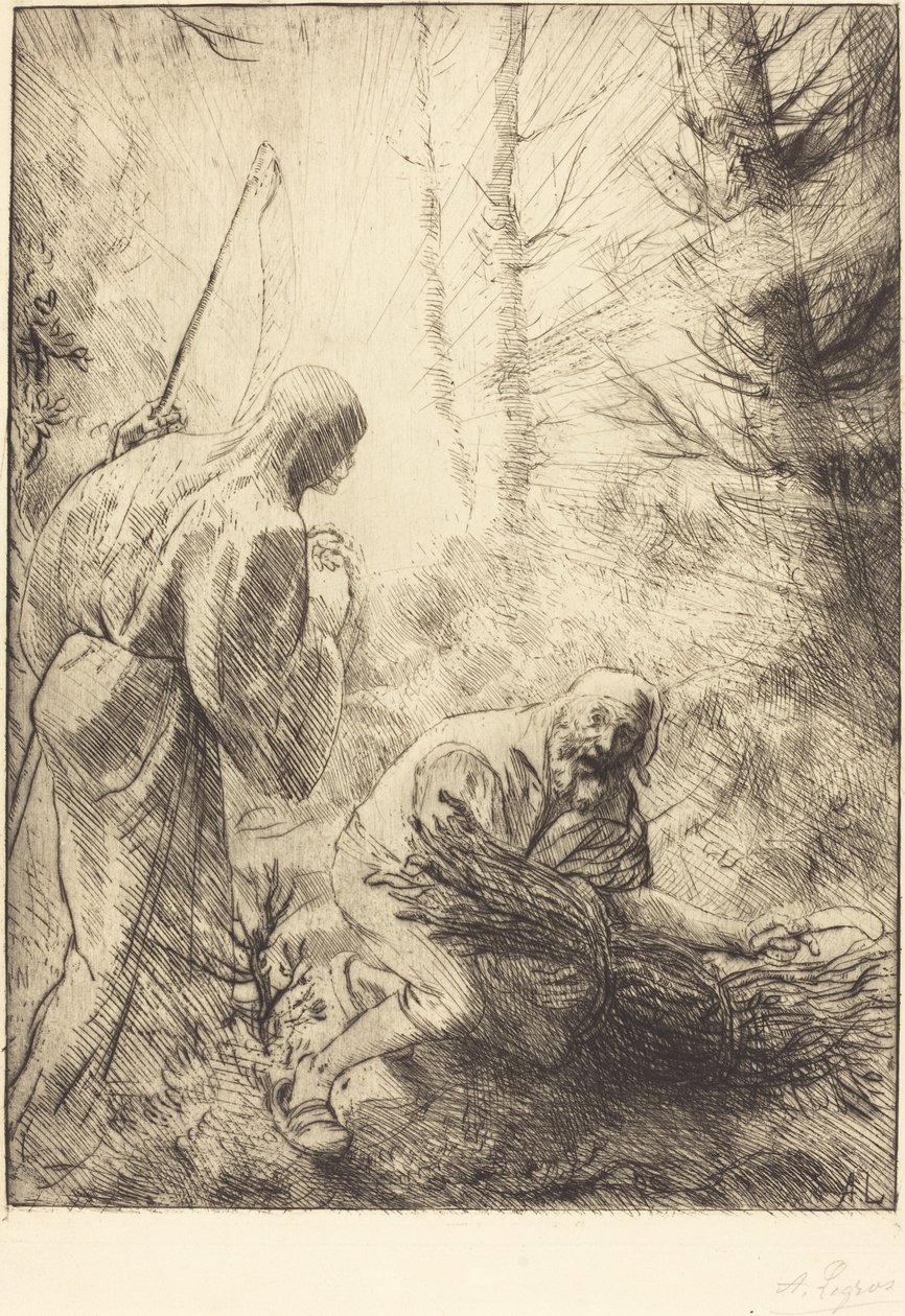 Döden och vedhuggaren, 2:a plattan La mort et le bucheron. av Alphonse Legros