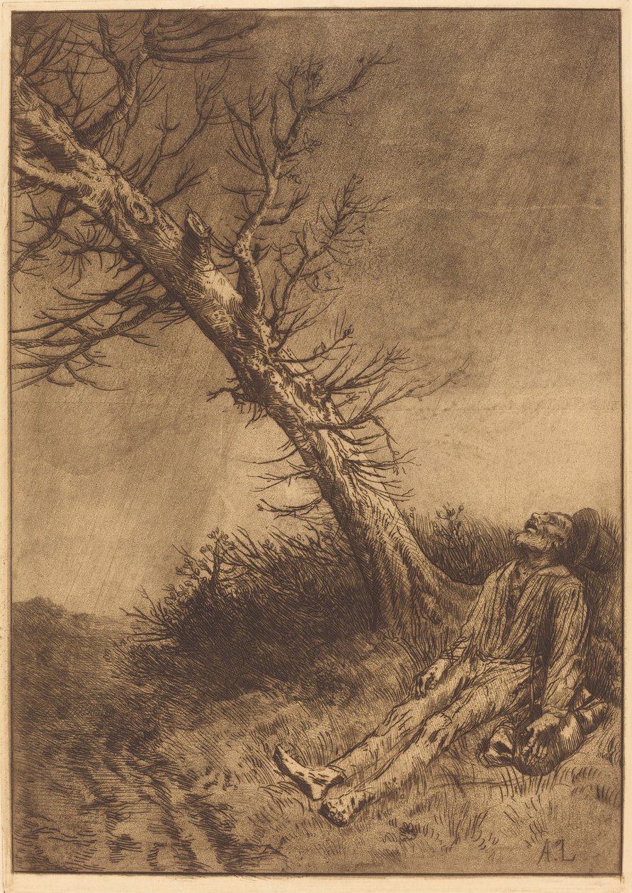 Vagabondens död (La mort du vagabond) av Alphonse Legros