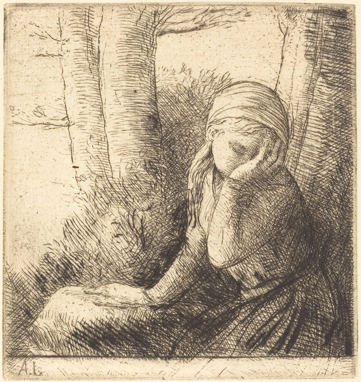 Desperat ung flicka av Alphonse Legros