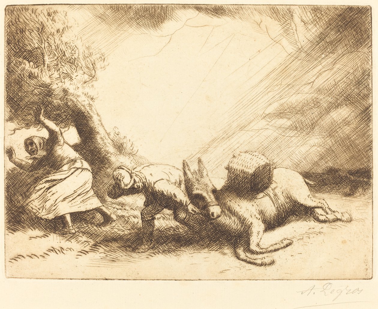 Åsna upprörd av storm av Alphonse Legros